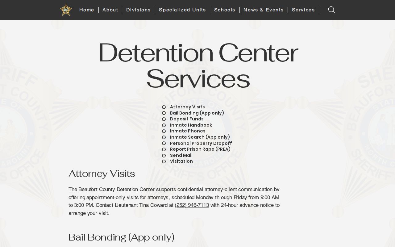 Beaufort County arrest search app-only inmate lookup