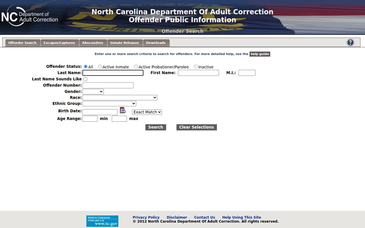 Beaufort County arrest records NCDAC state offender search