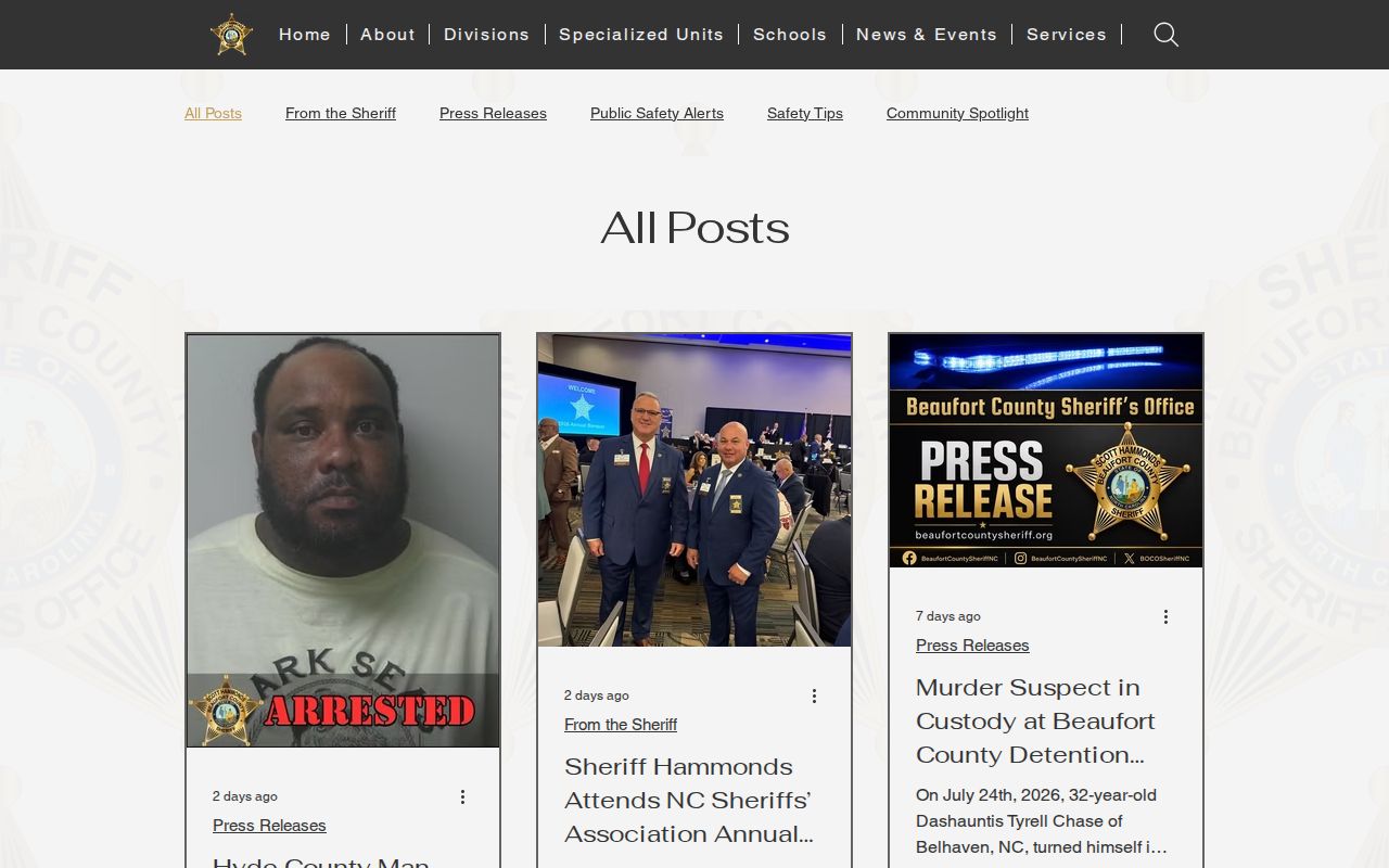 Beaufort County arrest search official sheriff newsroom