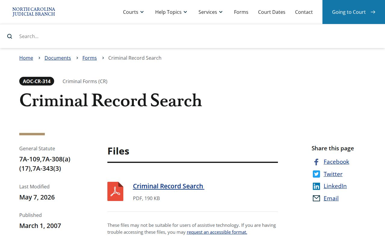 Beaufort County criminal court case certified search form