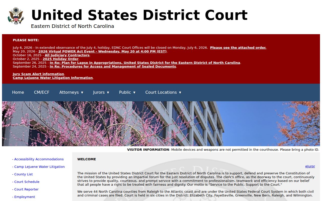Beaufort County criminal court case federal district layer