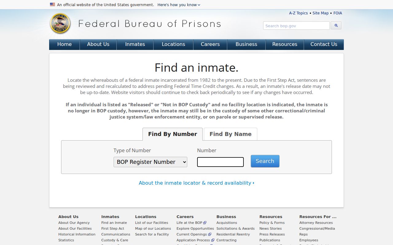 Beaufort County criminal history federal inmate locator search