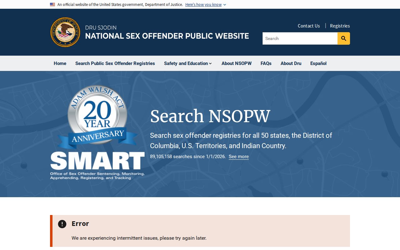 Beaufort County sex offender lookup national NSOPW layer