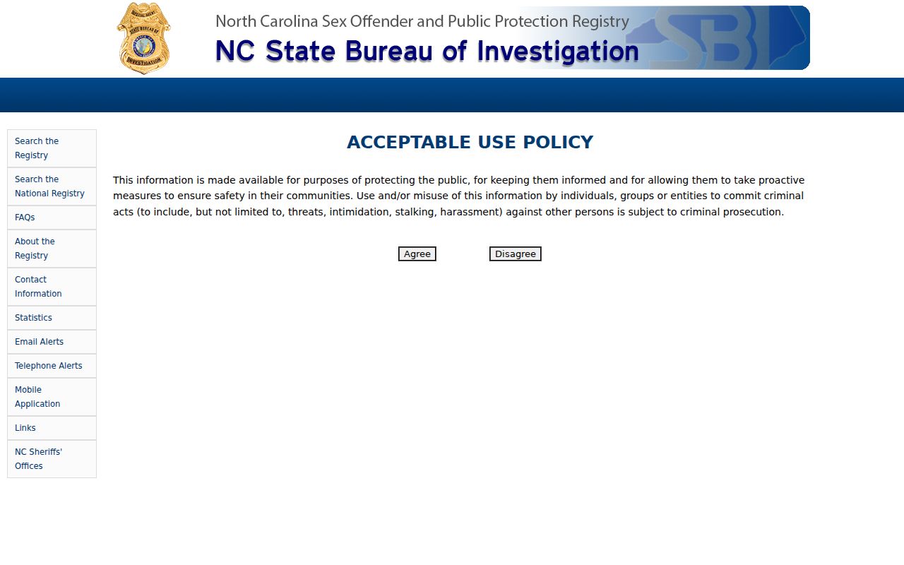 Beaufort County sex offender registry search fields
